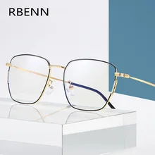 RBENN, металлическая оправа, анти-голубые лучи, компьютерные очки для женщин и мужчин, синий светильник, блокирующая оптическая оправа, унисекс, поддержка, на заказ, по рецепту