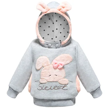 

Cartoon Rabbit Girls Coat Kids Spring Autumn Style Cotton Outerwear Children Lovely Casual Hoody Sweatshirt Little Pony Coats