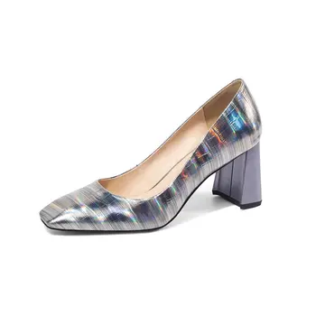 

Genuine Leather Pumps Sexy Pointed Toe High Heel Shallow Party Wedding Shoes New Career Elegant Pumps Size33-43