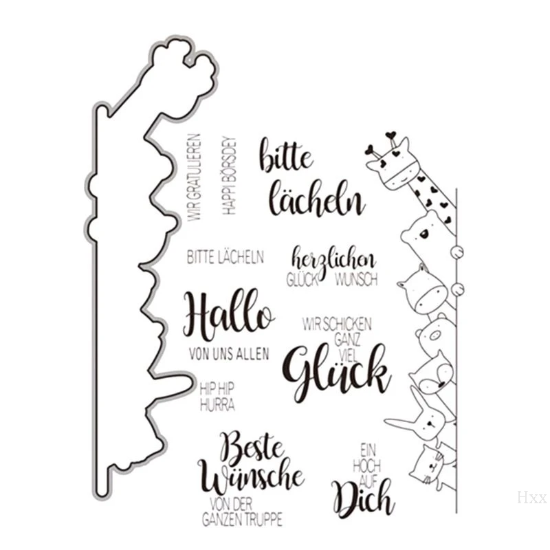 

New The animals DIY Cutting Dies Stencil + Clear Rubber Stamps for Scrapbooking Embossing Paper Card Decor
