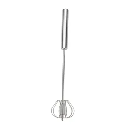 Premium Stainless Steel Semi-Automatic Egg Whisk - Self-Turning Manual Hand Mixer Kitchen Tool (30.5CM)