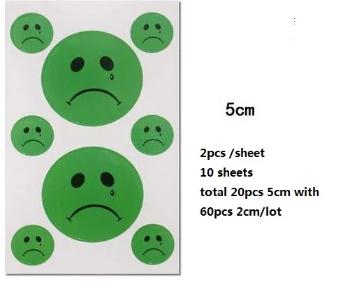 10 Sheets-Green-5cm Стикеры для плача, наклейки для плача, детские цветные плачущие наклейки для лица, Студенческая сцена, популярные наклейки для лица - Цвет: 10 Sheets-Green-5cm