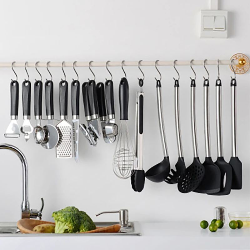 

16pcs Stainless Steel Silicone Kitchenware Cooking Utensils Set Heat Resistant Kitchen Non-Stick Cooking Utensils Baking Tools