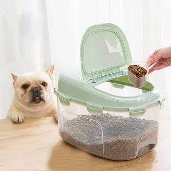 

Large Capacity Storage Fresh Box Food Container Dog Bucket Lastic Pet Dog Feeder Storage Food