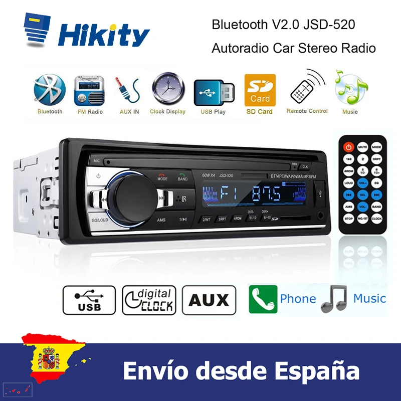 Hikity 1 DIN автомобильный Радио MP3-плеер Стерео пульт дистанционного управления цифровой Bluetooth автомобильный аудио музыкальный стерео 12V USB/SD/... Hikity 1 DIN автомобильный Радио MP3-плеер Стерео пульт дистанционного управления цифровой Bluetooth автомобильный аудио музыкальный стерео 12V USB/SD/...