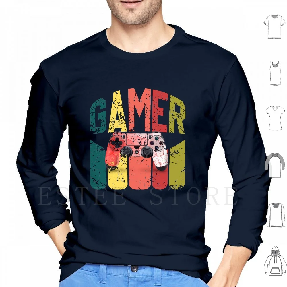 Divertenti Giocatori Vintage Classic Felpa Con Cappuccio Giochi A Maniche Lunghe Gamer Ps4 Ps4 Remote Gaming Ps4 Gamer Gamer Dicendo Divertente
