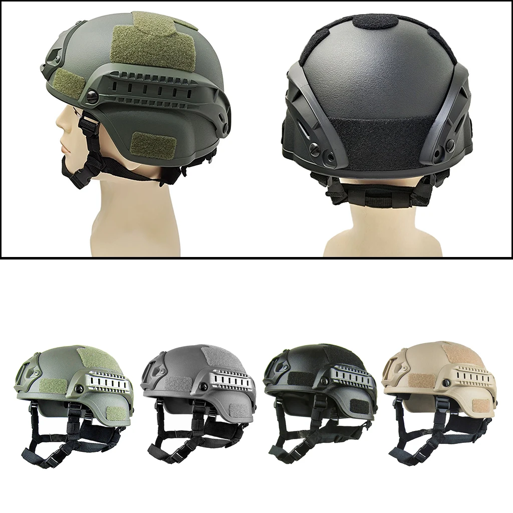High Quality ABS Tactical Helmet Adjustable Military Helmet w/ Side Rails Outdoor Tactical Painball CS SWAT Riding Protect Gear