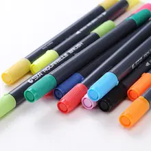 

1 PC Water-Based Marker Soft Head Double Head Watercolor Paint Pen Color Pen Hand-Painted Writing Brush Color Random