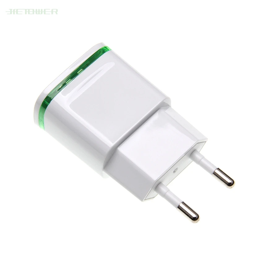 100 шт/партия EU US Plug 5V 2A 2 usb порта телефон Быстрая зарядка настенный адаптер питания светодиодный легкое Зарядное устройство usb кабель для IPhone 7 8 Ipad