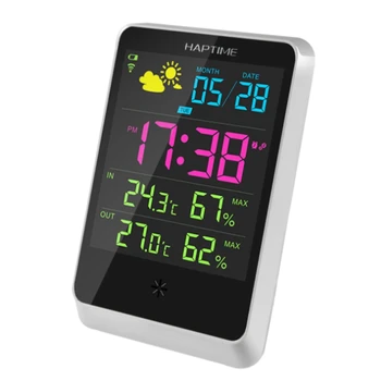 

Hot Sale Wireless Color Weather Clock Weather Clock Perpetual Calendar Wall Clock Weather Detector
