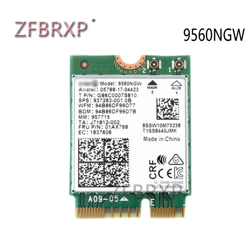 

Original 9560 9560NGW 1730Mbps Bluetooth 5.0 Card with ASUS AC88U 8dbi Dual Band MHF4 UF.L Antennas set