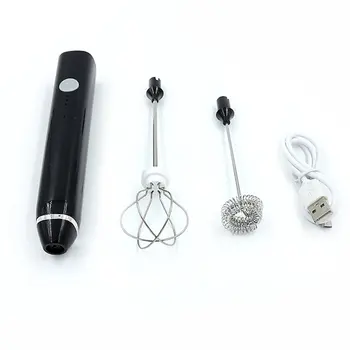 

Rechargeable Electric Milk Frother Three-in-one 3-speed Adjustable Household Stainless Steel Mixer Milk Frother