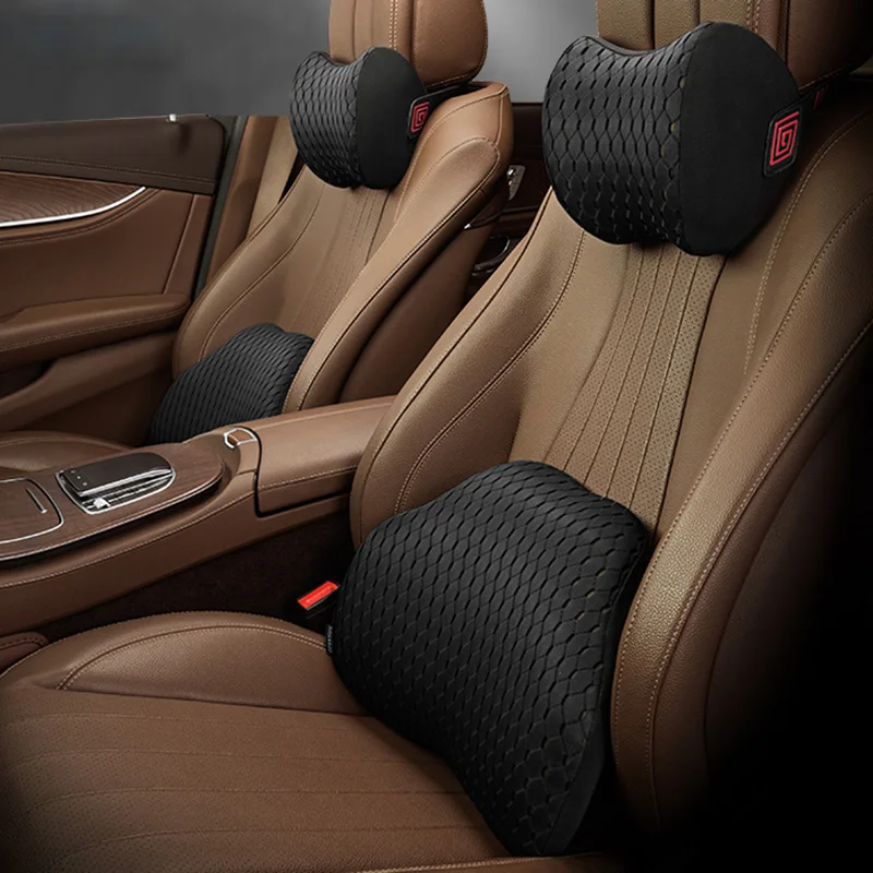 Car Neck Pillow Headrest Lumbar Support Car Seat Cushion Back Pillow