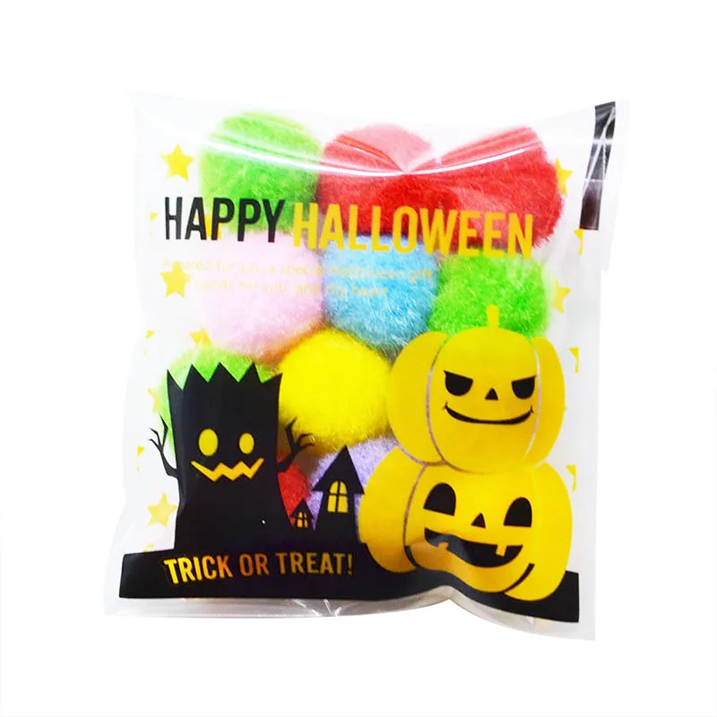 

100Pcs Cute Cartoon Pumpkin Decoration Gifts Candy Bags Cookie Packaging Plastic Bags for Halloween Party decoration Supplies
