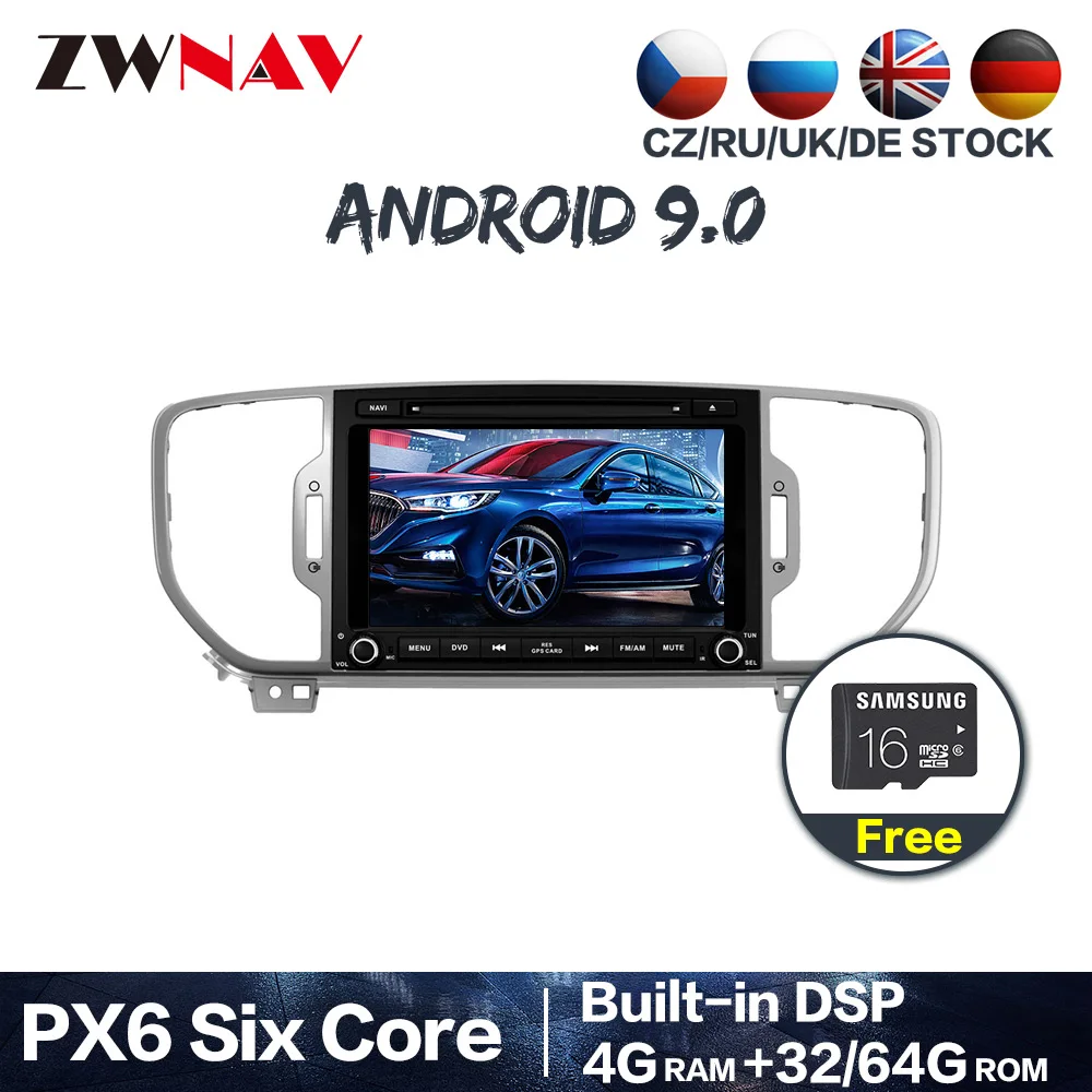 PX6 DSP Android 9,0 автомобильный Радио Мультимедиа DVD видео плеер gps для KIA Sportage 4 gps Navi карта головное устройство
