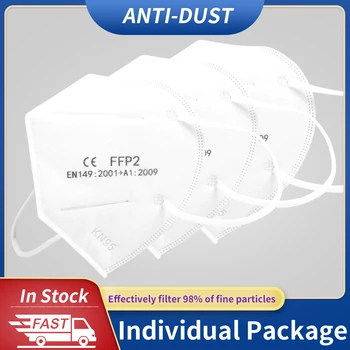 

100 pieces FFP2 kN95 Mask mascarillas 95% Filtration Respirator Dustproof Reusable Face mask Protective Mouth Masks For Adult
