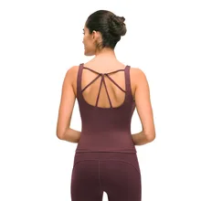 Женская Мягкая нейлоновая мягкая майка для фитнеса одежда для йоги укороченный топ Внутренний нагрудный коврик спортивный жилет ударопрочный жилет для бега