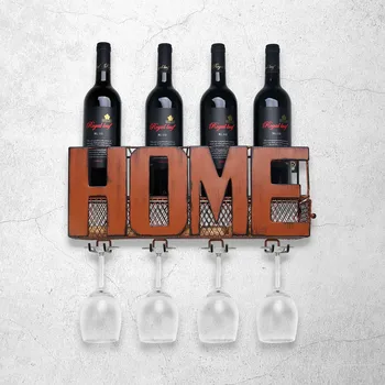 

Wall Mounted Wine Rack Cork Storage Container Glass Holder with 4 Cork Wine Charms Storage Rack Home Kitchen Decor Wine Rack