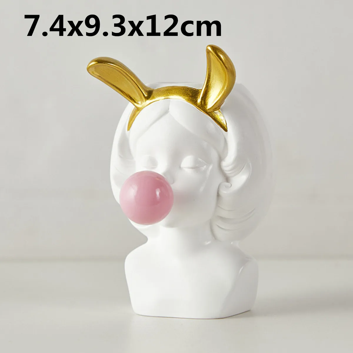 S White Rabbit Креативная ваза из смолы в стиле милой девушки, декоративный цветочный горшок из жевательной резинки, современное милое художественное украшение, Цветочная композиция - Цвет: S White Rabbit