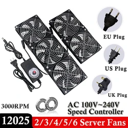 Gdstime – ventilateur de refroidissement de serveur 12cm, haute vitesse, cc 12V 220V, Btc, châssis, station de travail, radiateur d'armoire, 120MM 