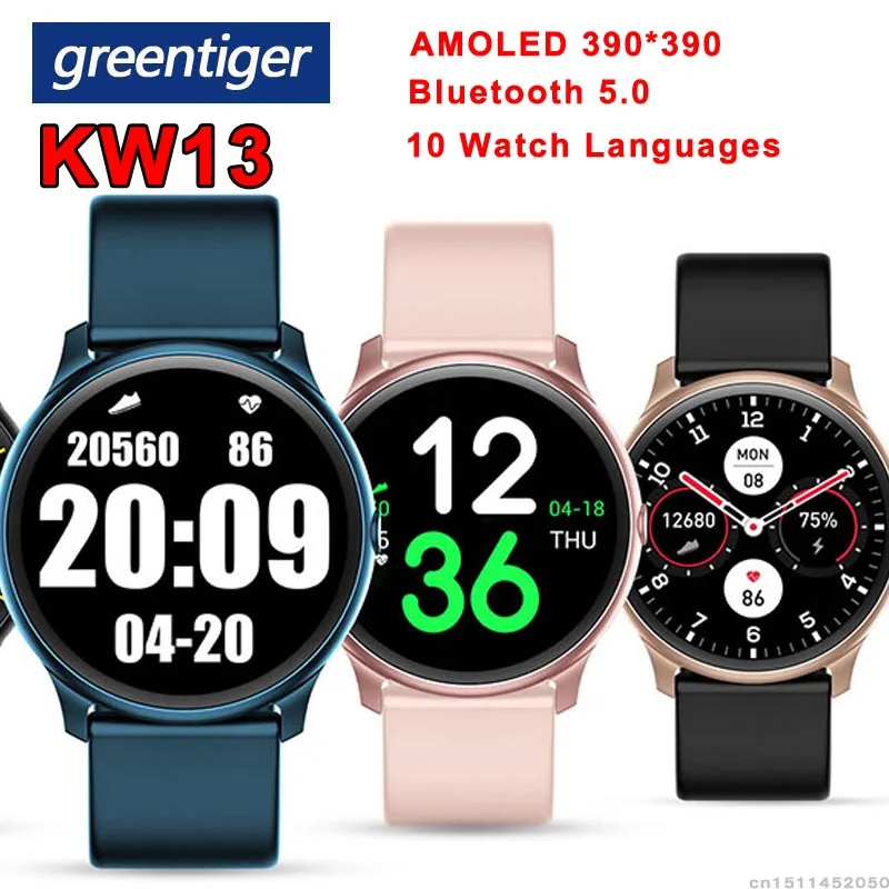 Смарт часы Greentiger KW13 мужские AMOLED 390*390|Смарт-часы| |