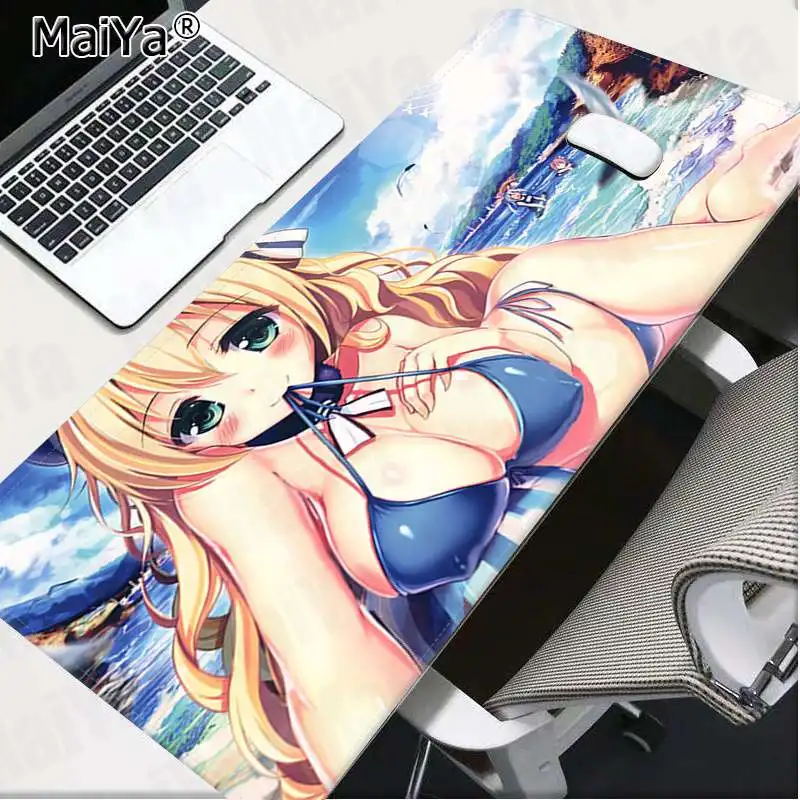 Lock Edge 30x80cm Maiya дизайн аниме девушка по морю Блокировка края коврик для мыши игры большой коврик для мыши клавиатуры коврик - Цвет: Lock Edge 30x80cm