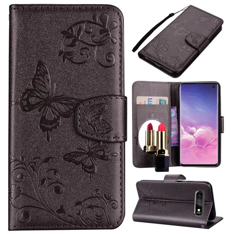 

Makeup Mirror Lady Wallet For iphone X XS Max XR 7 8 Plus Girl Phone Case For iPhone 6 6S 5 5S SE touch 5 Butterfly Covers P23D