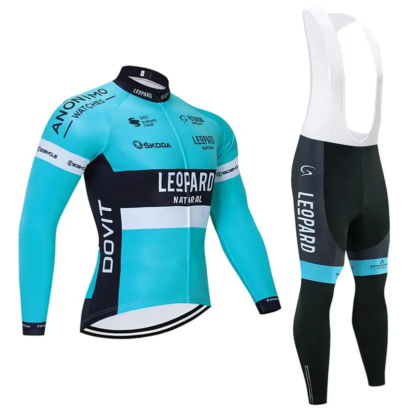 Зима, велосипедная футболка с леопардовым принтом, 20D Pad, велосипедные штаны, Ropa Ciclismo, теплая флисовая одежда для велоспорта, одежда для велоспорта - Цвет: Многоцветный