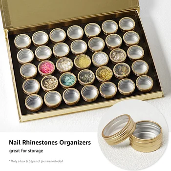 

Aluminum Organizer Box Beads Rhinestones Storage Containers Jewelry Box for Holding Sequins False Nail Tips