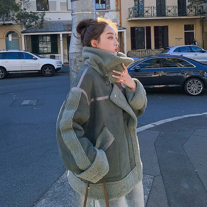 

Photo Shoot Lambs Wool Coat Women's Short 2019 Autumn And Winter New Style Korean-style Loose-Fit Graceful Locomotive Fur Fashio