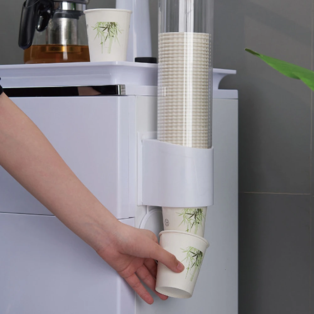 Water Dispenser Cup Holder Anti Dust Paper Plastic Rack Storage Automatic 69pcs 5-7.5cm Disposable Drop For Home Hotel Resturant