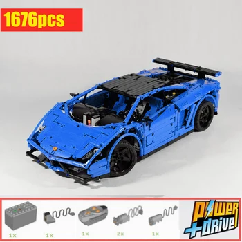 

NEW RC Motor Power Function MOC-3918 Lamborghinies Super Car Gallardo Fit LeGINGlys Building Kit Block Bricks Diy Toy Gift