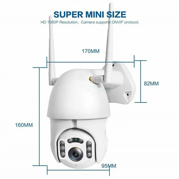 1080P Водонепроницаемая наружная WiFi PTZ Pan Tilt безопасности IR IP камера HD ночного видения QP2