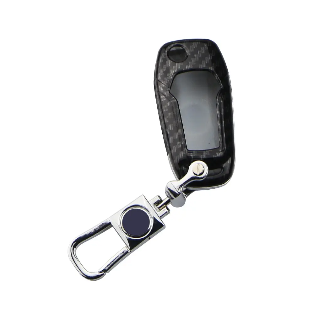 Автомобильный ключ чехол подходит для Ford Mondeo Explorer F150 F-250 F-350 F-450 F-550 1 шт. ключи протектор чехол для выкидного ключа брелка - Название цвета: Carbon fiber Black