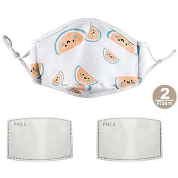 

Kids Cute Cartoon Watermelon Print Facemask Children Cotton Mouth Washablemasks Anti Pollution Face Masks Reusable Filter Disc