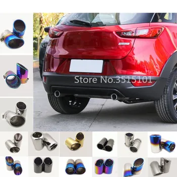 

Car Styling Cover Muffler Pipe Stainless Steel Outlet Dedicate Exhaust Tip Tail 2pcs For Mazda CX-3 CX3 2017 2018 2019 2020