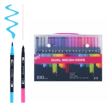 Двойной наконечник ручки-щетки 100 на водной основе Fineliner Рисование Акварельная кисть школьные принадлежности художественные маркеры ручки