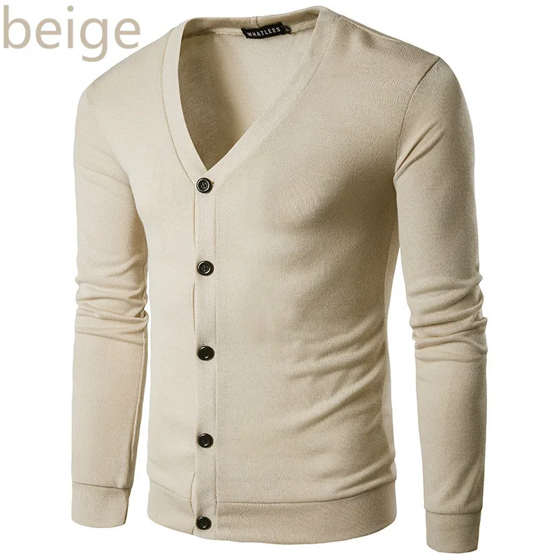 ZOGAA брендовый свитер для мужчин с v-образным вырезом, однотонный облегающий вязаный мужской свитер, кардиган для мужчин, осенне-зимние модные повседневные пальто