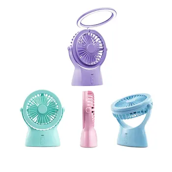 

Night Light USB Charging Handheld Small Fan Indoor Outdoor Mini Led Desk Lamp Fan With Charging Treasure
