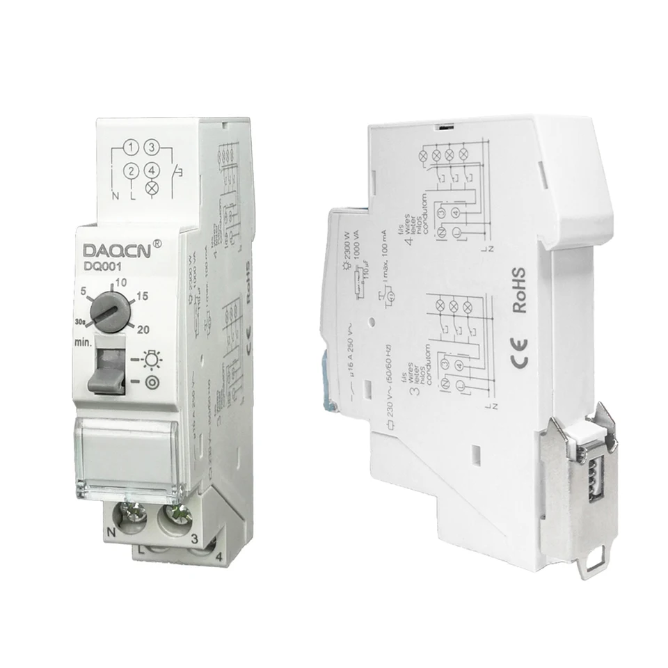 Interruttore Ritardo Scale 16A - Timer 30s-10min, Per Illuminazione Corridoi, DQ001 - Foto 12