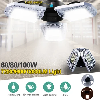 

Super Bright Garage Light E27 60W/80W/100W LED Garage Ceiling High Bay Lamp Waterproof IP65 For Warehouse Gymnasiums Theaters
