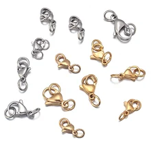 

20pcs/lot Stainless Steel Gold/Steel Lobster Clasps with 40pcs Opening Rings For DIY Jewelry Making Necklace Accessories