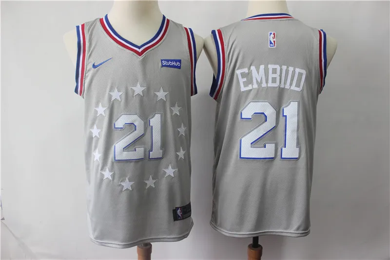 AS PICTURE Мужская футболка Philadelphia Бен Симмонс 76ers - Цвет: AS PICTURE
