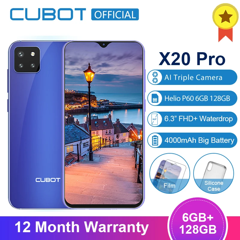 Cubot X20 Pro 6GB+128GB AI Mode Triple Cameras Android 9.0 Octa Core Helio P60 AI 6.3\