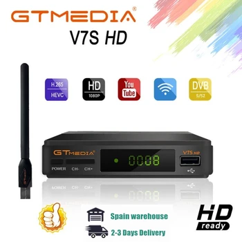 

Gtmedia-satellite receiver V7S, HD, with USB antenna, compatible with European signal, Newcamd, DVB-S2, freesat V7 HD