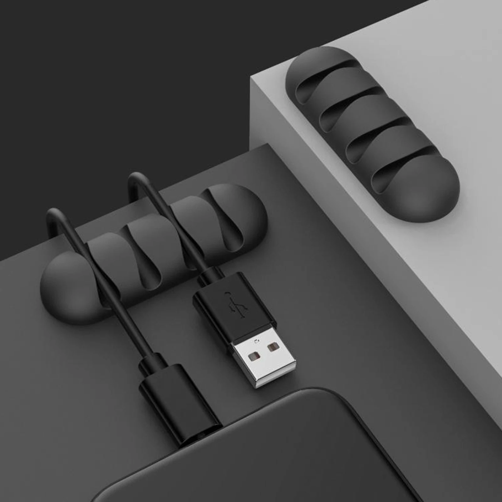 Cable Clips Cord Organizer Desk Silicone Wire Holder System for Organizing Power Cords Charging Cables for Home Office