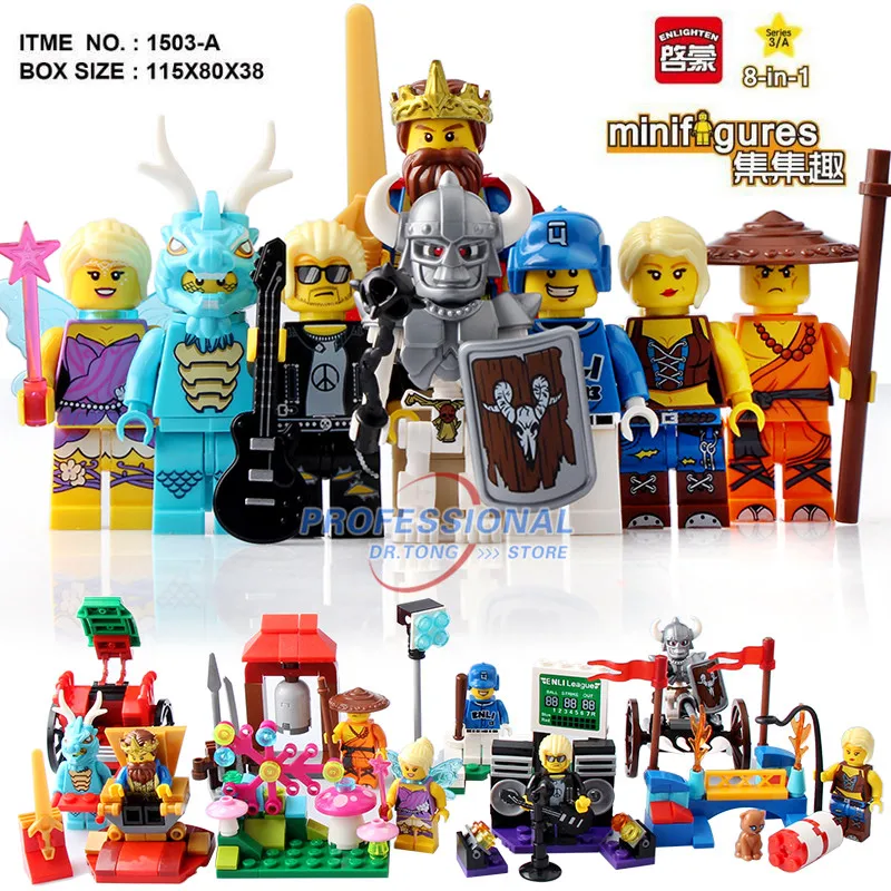 

10pcs 1503A Super Heroes King Warrior skeleton Knight Series DIY Assemble Bricks Set Model Building Blocks Kids Gifts Toys