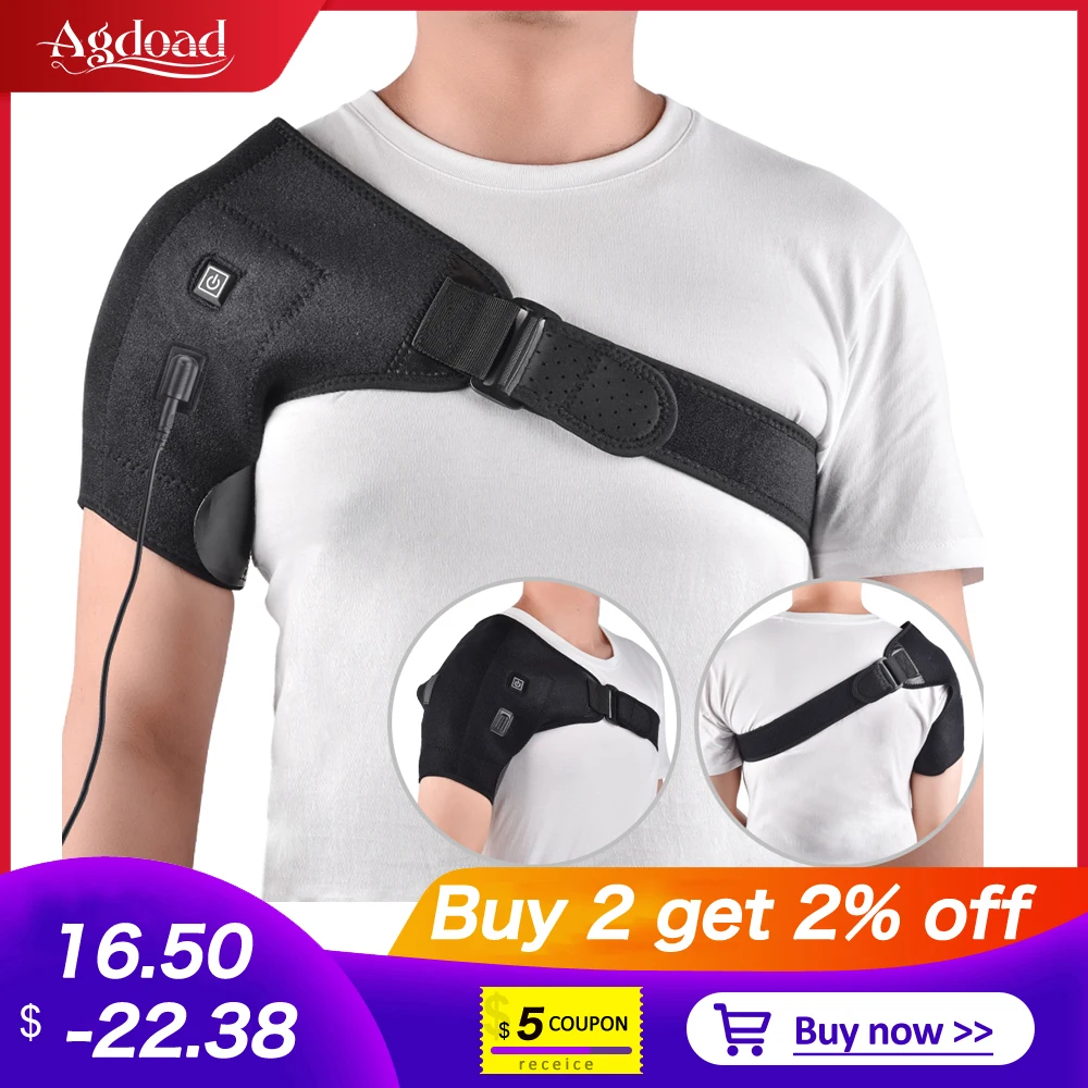 Electric Infrared Heating Therapy Shoulder Brace Support Health Care Tendonitis Joint Pain Relief Dislocated Rehabilitation