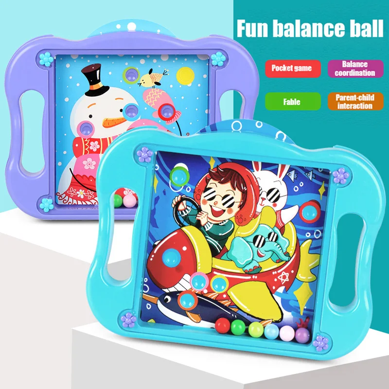 

Ball Balance Puzzle Game Labyrinth Board Toys Puzzle Ball Brain Teasers with 10 Game Scenes Cards High Quality