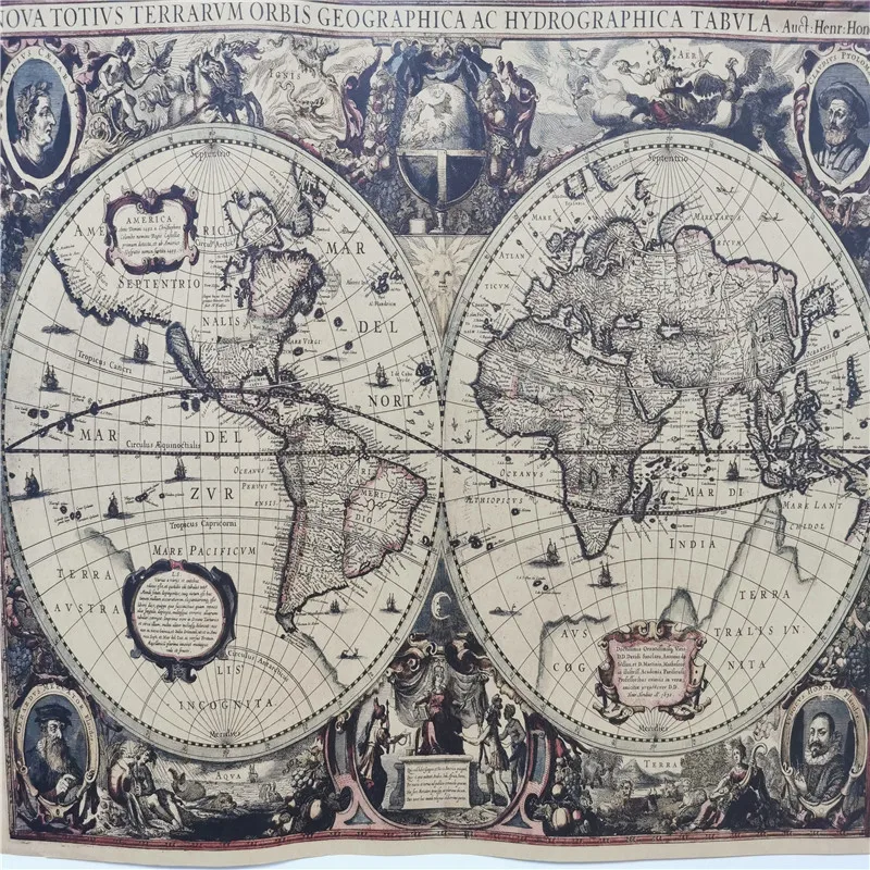  1 pcs English poster Vintage decoration Student school stylistic teaching geography atlas Science f - 4000217620086